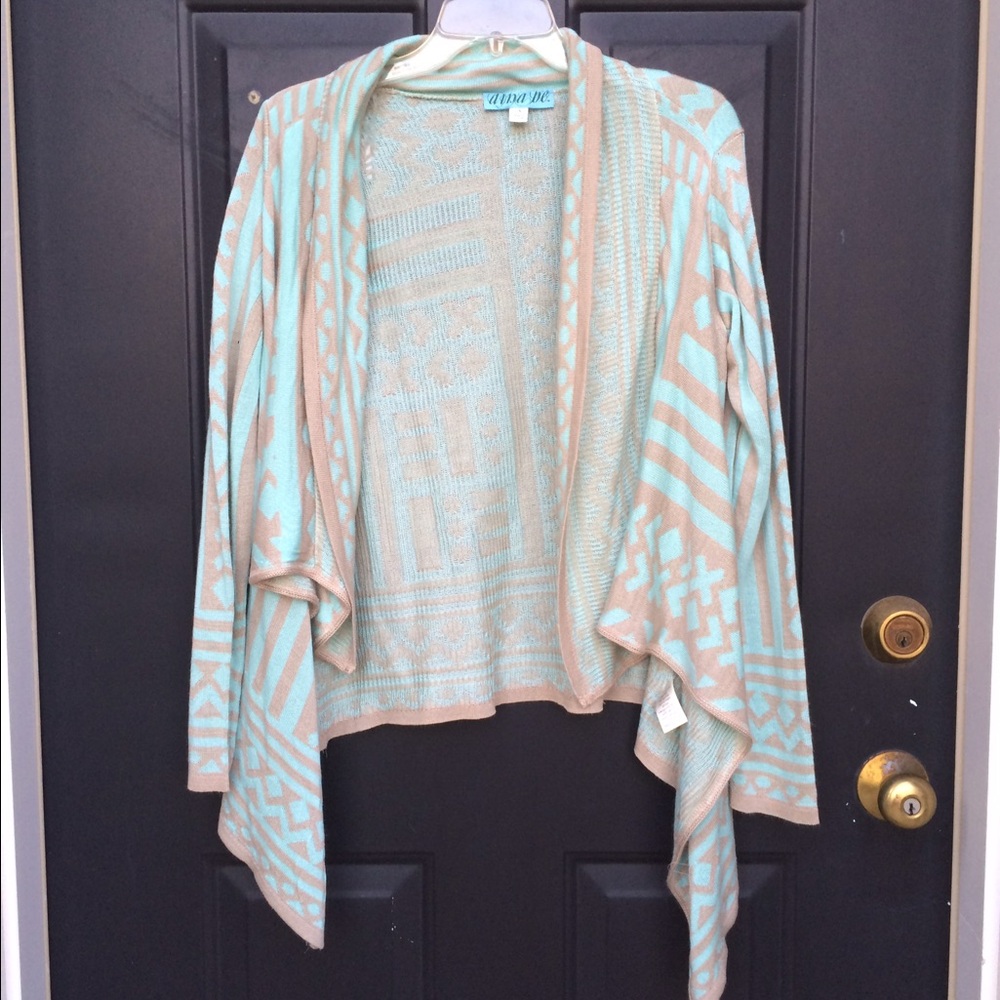 Francesca's Blue‎ Aztec Cardigan